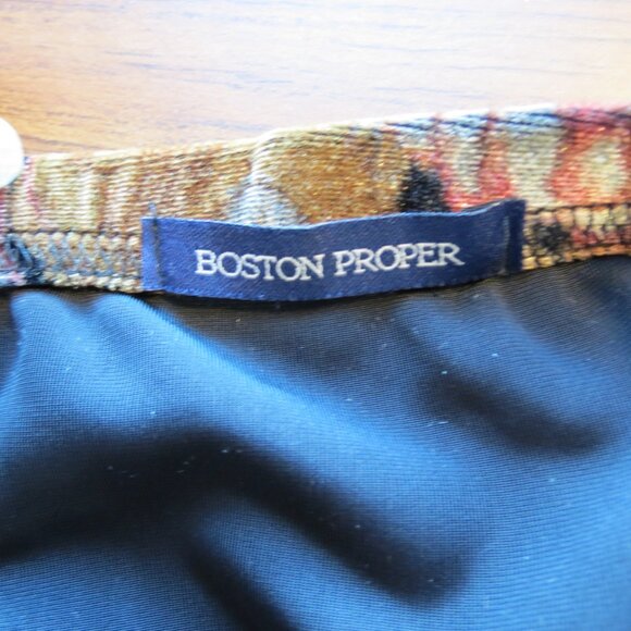 VTG Boston Proper Multicolored Midi Skirt Velveteen Size M/L - Picture 7 of 9